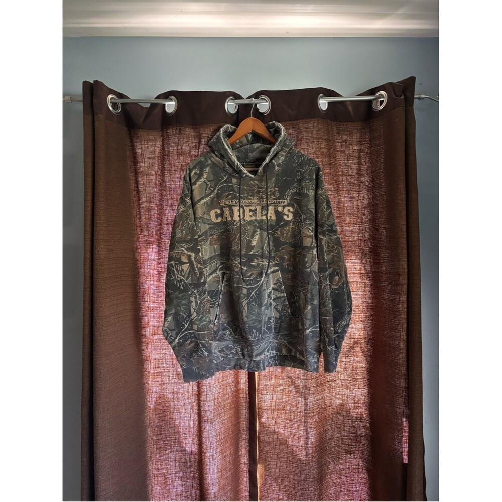 Cabela's Men's Green Camo Crewneck Hoodie
